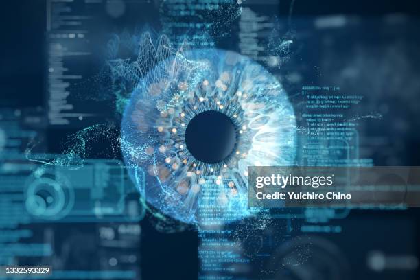 biometric eye scan - augmented reality stock pictures, royalty-free photos & images