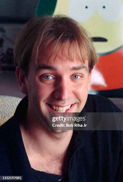 South Park co-creator Matt Stone, at their studio office, August 19, 1997 in Los Angeles, California.