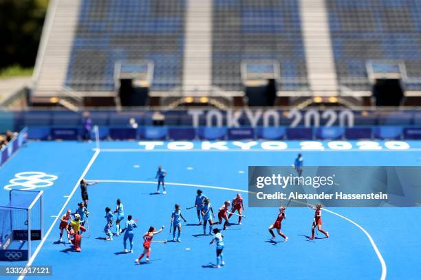 Team captain Hollie Pearne-Webb of Team Great Britain celebrates scoring the 3rd goal during the Women's Bronze medal match between Great Britain and...