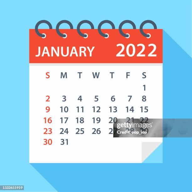 ilustraciones, imágenes clip art, dibujos animados e iconos de stock de enero 2022 - calendario. la semana comienza el domingo - monthly event