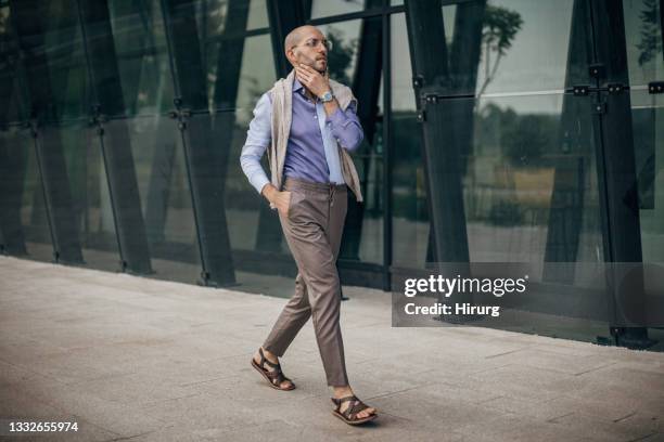 modern man in city - open toe stock pictures, royalty-free photos & images