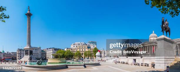 london nelson's column overlooking trafalgar square city of westminster panorama - art gallery exterior stock pictures, royalty-free photos & images