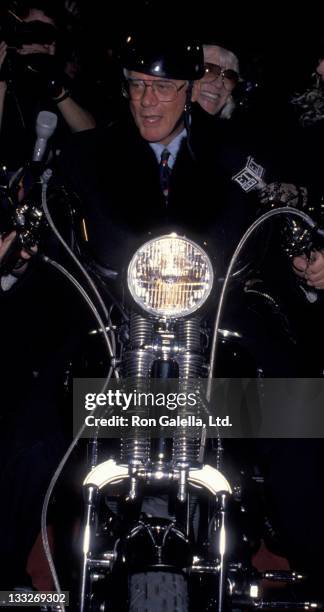 Actor Larry Hagman attends the opening of Harley Davidson Cafe on October 19, 1993 in New York City.