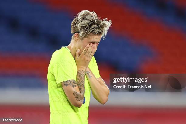 Lina Hurtig of Team Sweden reacts after a missed chance during the Women's Gold Medal Match between Canada and Sweden on day fourteen of the Tokyo...