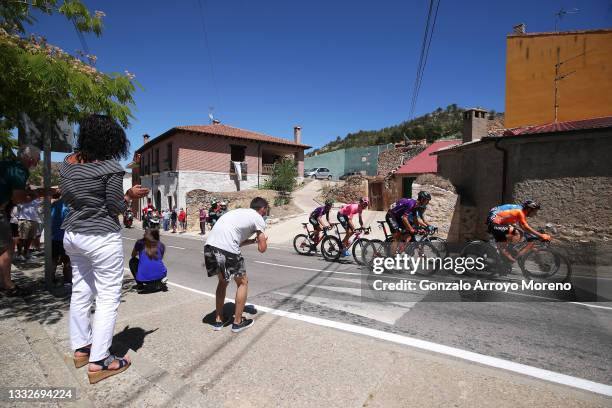 Mario Aparicio Muñoz of Spain and Team Burgos - BH, Hugh Carthy of United Kingdom and Team EF Education - Nippo, Pablo Sevilla Diego of Spain and...