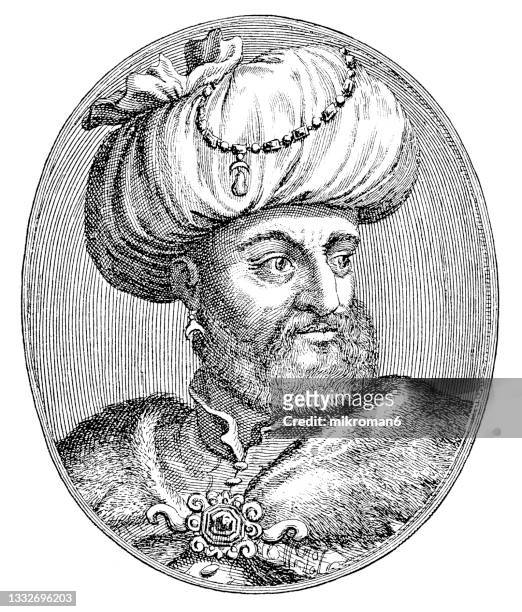 portrait of kara mustafa pasha (merzifonlu kara mustafa pasha), ottoman nobleman, military figure and grand vizier of albanian - king royal person stock pictures, royalty-free photos & images