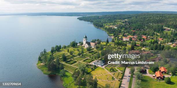 lake siljan viewed from rättvik - dalarna stock pictures, royalty-free photos & images