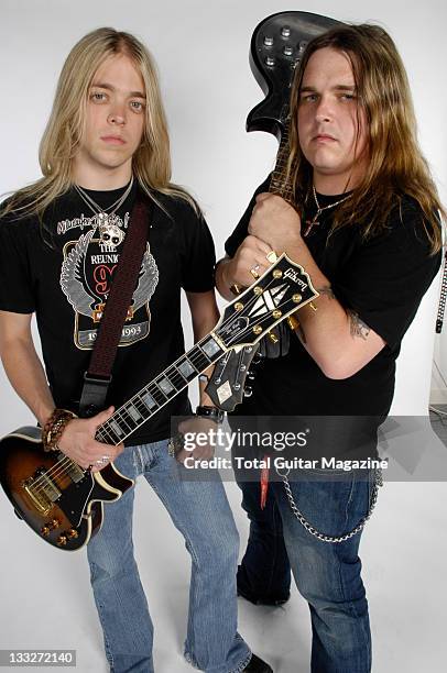 Portrait of Ben Wells and Chris Robertson from the band Black Stone Cherry taken on June 19, 2008.