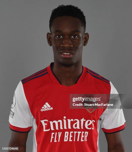 Flo Balogun of Arsenal at London Colney on August 06, 2021 in St Albans, England.
