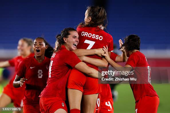 Canada v Sweden: Gold Medal Match Women's Football - Olympics: Day 14 Canada v Sweden: Gold Medal Match Women's Football - Olympics: Day 14