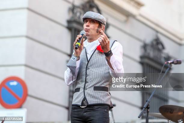 The singer, composer, writer and actor Mario Vaquerizo during the reading of the proclamation that opens the festivities of San Cayetano, San Lorenzo...