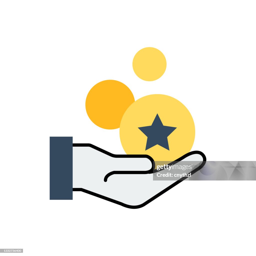 Treueprogramm Flat Icon. Flat Design Vektor Illustration