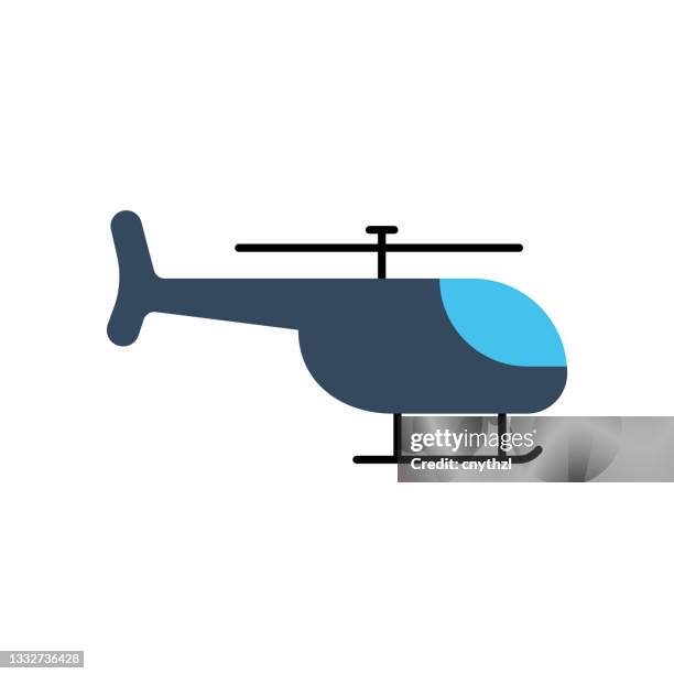helicopter flat icon. flat design vector illustration - tourism logo stock illustrations