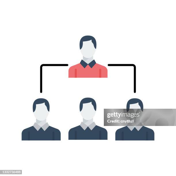 hierarchy flat icon. flat design vector illustration - organizational structure template stock illustrations