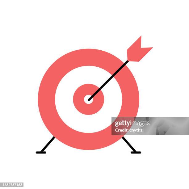 goals flat icon. flat design vector illustration - dartboard stock illustrations