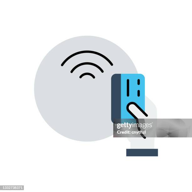 contactless payment flat icon. flat design vector illustration - card reader stock illustrations