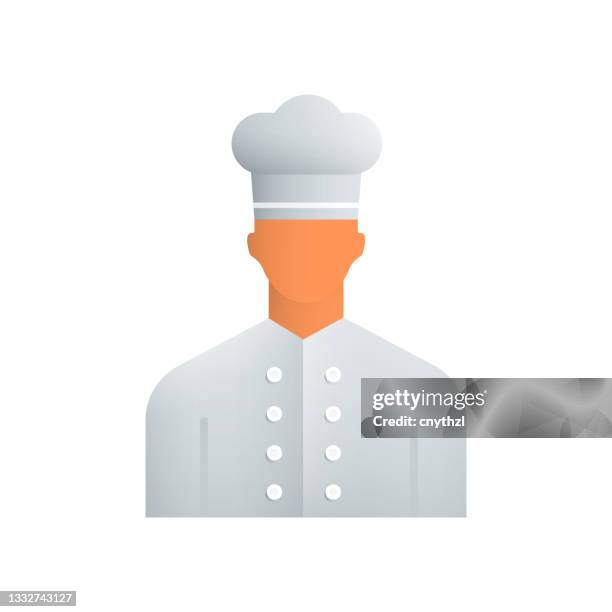 chef flat icon. flat design vector illustration - getting ready for work kitchen stock illustrations