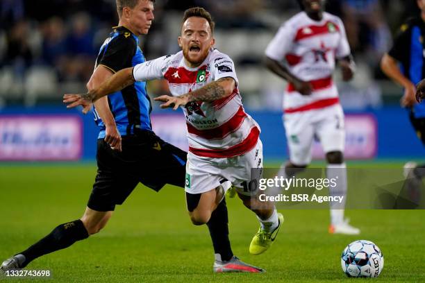 Dino Hotic of Cercle Brugge during the Jupiler Pro League match between Club Brugge and Cercle Brugge at Jan Breydelstadion on August 6, 2021 in...