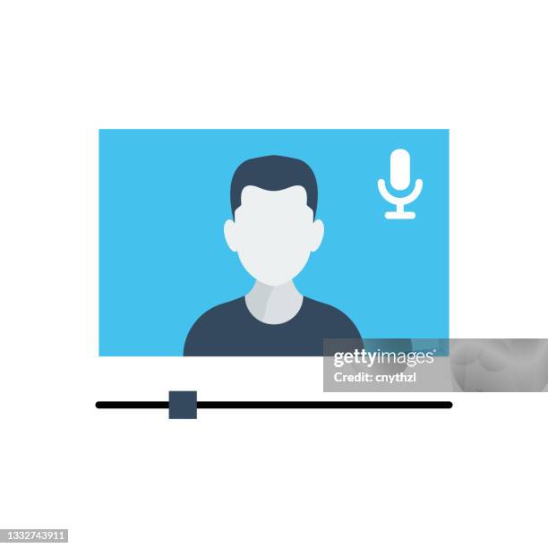 video call flat icon. flat design vector illustration - webinar stock illustrations