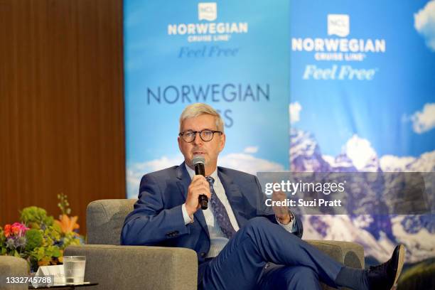 Of Commercial Development at Norwegian Cruise Line Holdings Ltd. Steven Moeller speaks onstage at the Norwegian Cruise Line’s Great Cruise Comeback...