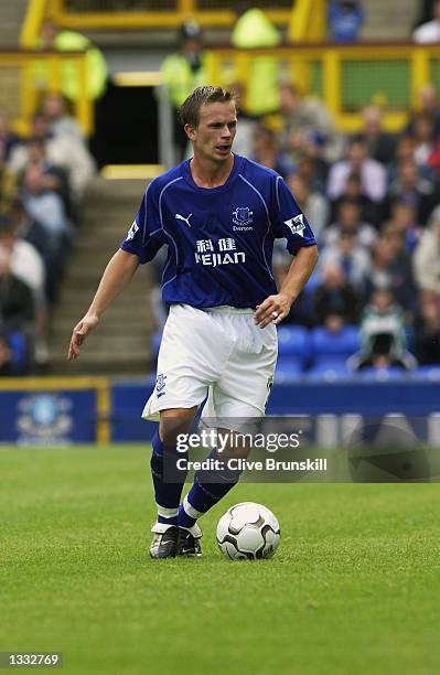 Tobias Linderoth of Everton in action during the pre-season match between Everton and Athletico Bilbao played at Goodison Park, Liverpool, England on...