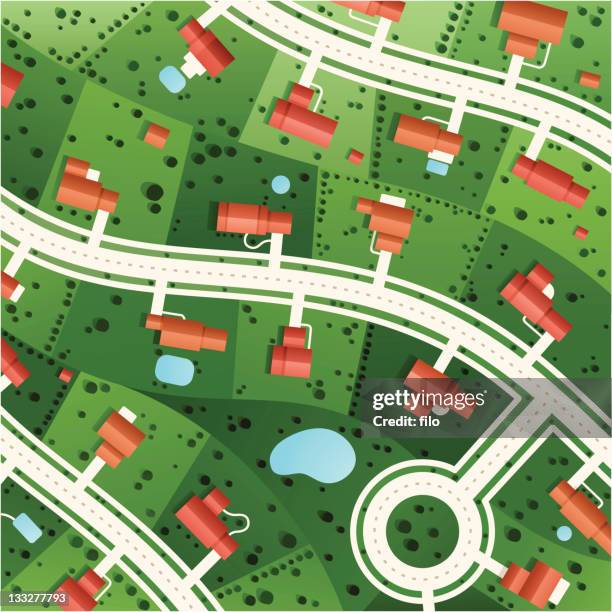 suburbs - land-development-map stock illustrations