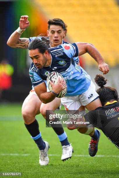 Blake Hohaia of Northland Taniwha during the round one Bunnings NPC match between Wellington and Northland at Sky Stadium, on August 07 in...