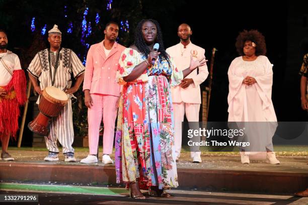 Playwright Jocelyn Bioh attends Shakespeare In The Park's "Merry Wives" Opening Night at Delacorte Theater on August 06, 2021 in New York City.