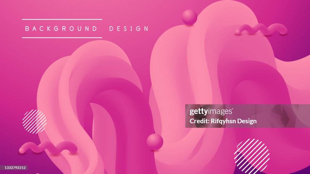 Pink Gradient Abstract Liquid Background With Geometric Shape Element ...