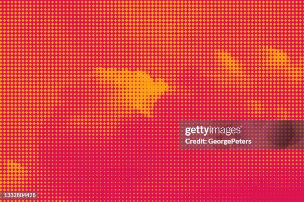 dot halftone pattern of cumulus clouds - fluffy clouds stock illustrations