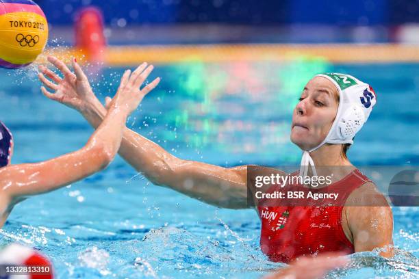 Gabriella Szucs of Team Team Hungary during the Tokyo 2020 Olympic Waterpolo Tournament Women's Bronze Medal match between Team Hungary and Team ROC...