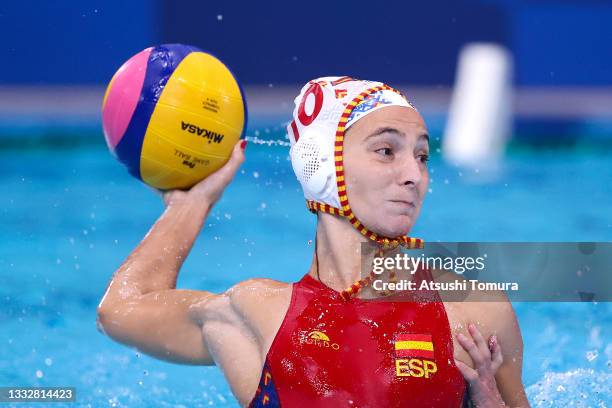 Roser Tarrago Aymerich of Team Spain in action during the Women's Gold Medal match between Spain and the United States on day fifteen of the Tokyo...