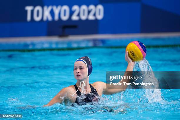 Stephanie Haralabidis of Team United States in action during the Women's Gold Medal match between Spain and the United States on day fifteen of the...