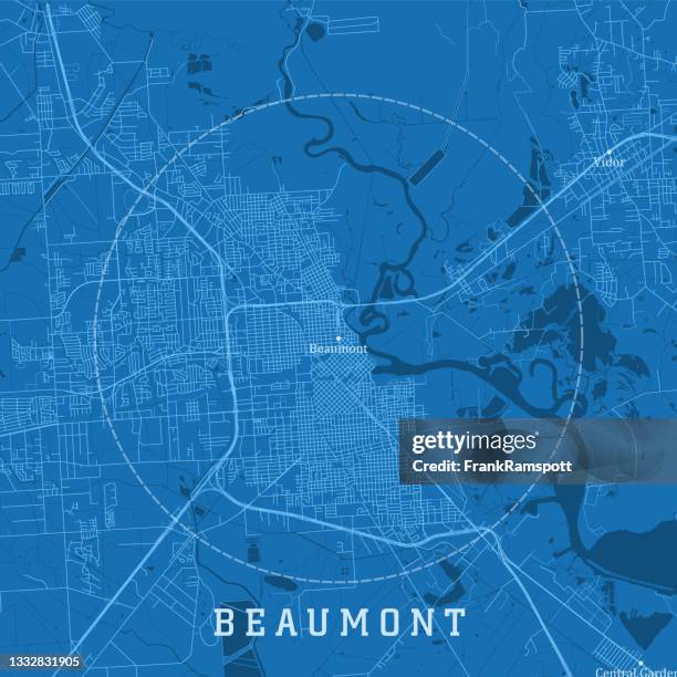 beaumont tx city vector road map blue text - beaumont tx stock illustrations
