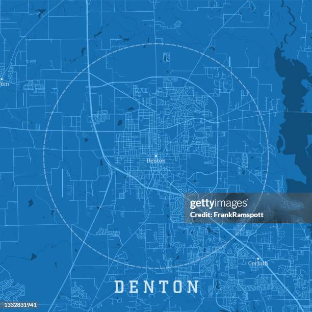 19 026 A Denton Stock Photos High Res Pictures And Images Getty Images Denton Tx City Vector Road Map Blue Text 