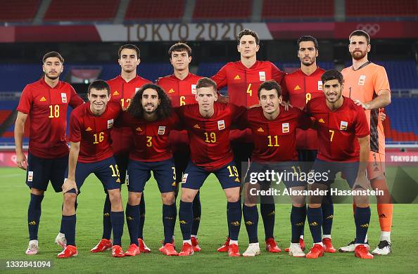 Players of Team Spain pose for a team photograph prior to the Men's