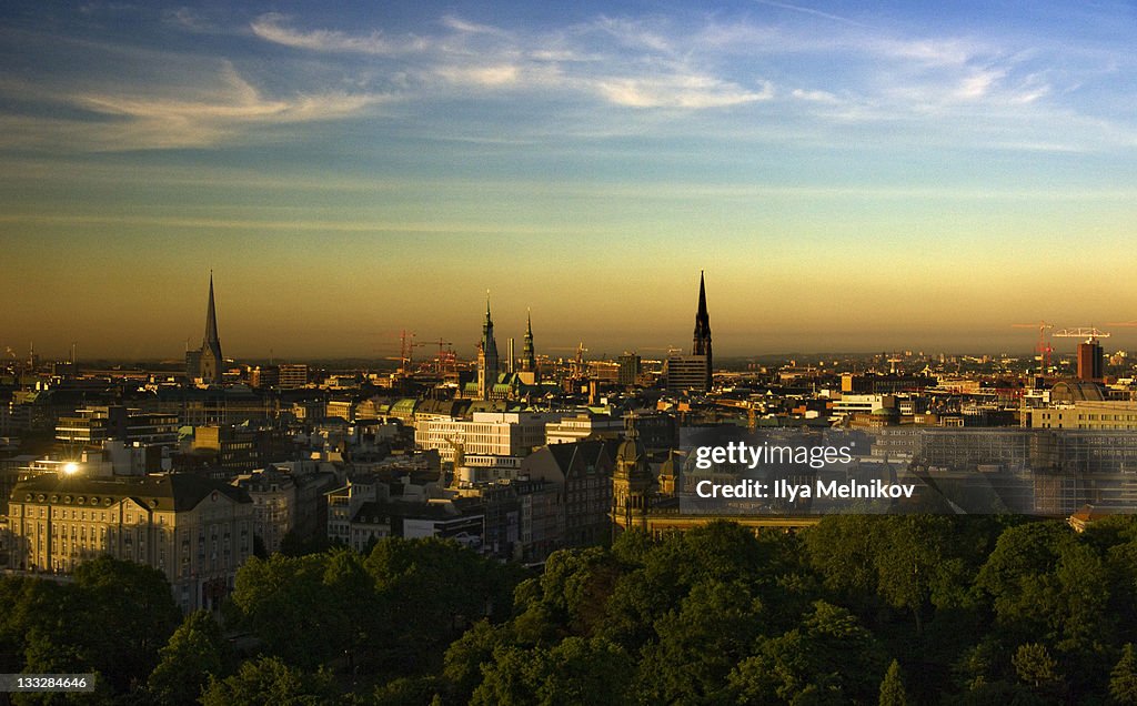 Sunrise in Hamburg