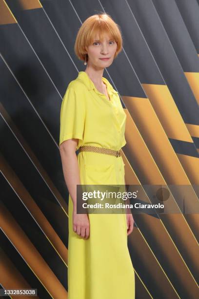 Agata Buzek attends a photocall during the 74th Locarno Film Festival on August 07, 2021 in Locarno, Switzerland.