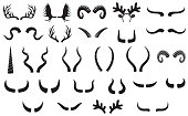 Horns silhouettes set