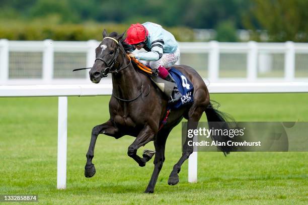 Cieren Fallon riding Dashing Roger win The Dubai Duty Free Shergar Cup Mile during the Dubai Duty Free Shergar Cup meeting at Ascot Racecourse on...