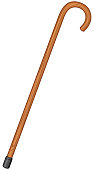 Wooden walking stick cane