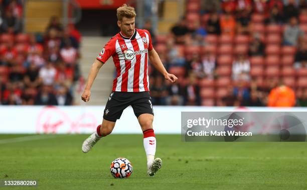 Stuart Armstrong of Southampton during the pre season friendly match between Southampton FC and Athletic Club at St Mary's Stadium on August 07, 2021...