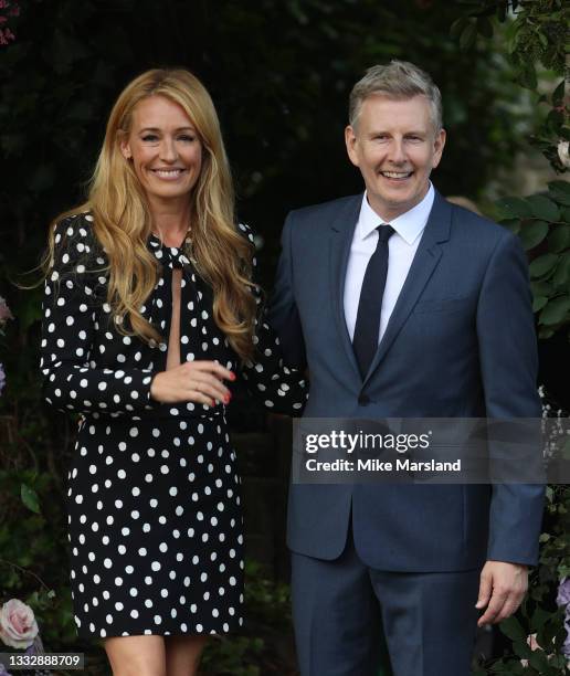 Cat Deeley and Patrick Kielty seen arriving at the wedding of Ant McPartlin and Anne-Marie Corbett at St Michael's Church in Heckfield on August 07,...