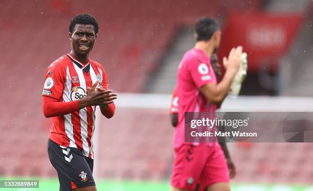 Nathan Tella of Southampton during the pre season friendly match between Southampton FC and Athletic Club at St Mary's Stadium on August 07, 2021 in...