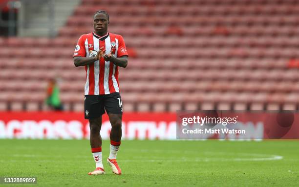 Michael Obafemi of Southampton during the pre season friendly match between Southampton FC and Athletic Club at St Mary's Stadium on August 07, 2021...