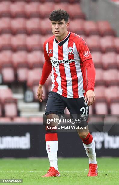 Tino Livramento of Southampton during the pre season friendly match between Southampton FC and Athletic Club at St Mary's Stadium on August 07, 2021...