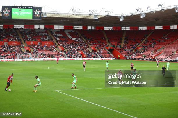 Yan Valery of Southampton on the ball during the pre season friendly match between Southampton FC and Athletic Club at St Mary's Stadium on August...