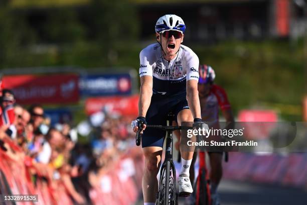 Ben Hermans of Belgium and Team Israel Start-Up Nation celebrates at finish line as stage winner during the 8th Arctic Race Of Norway 2021, Stage 3 a...