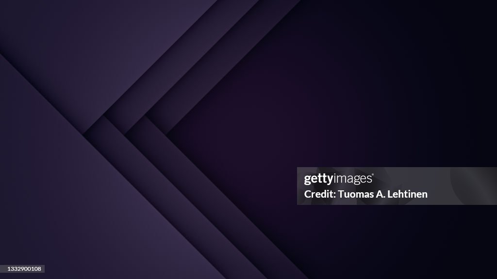 Large dark purple triangles with drop shadows on top of each others.