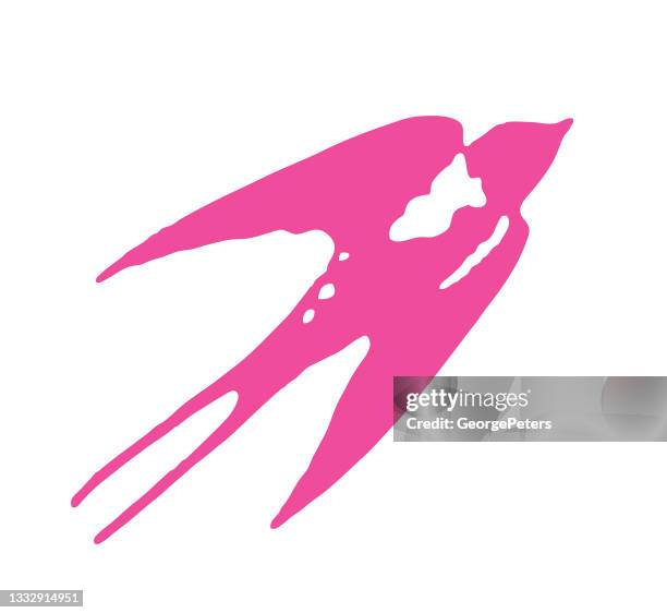 barn swallow in flight - purple martin stock illustrations